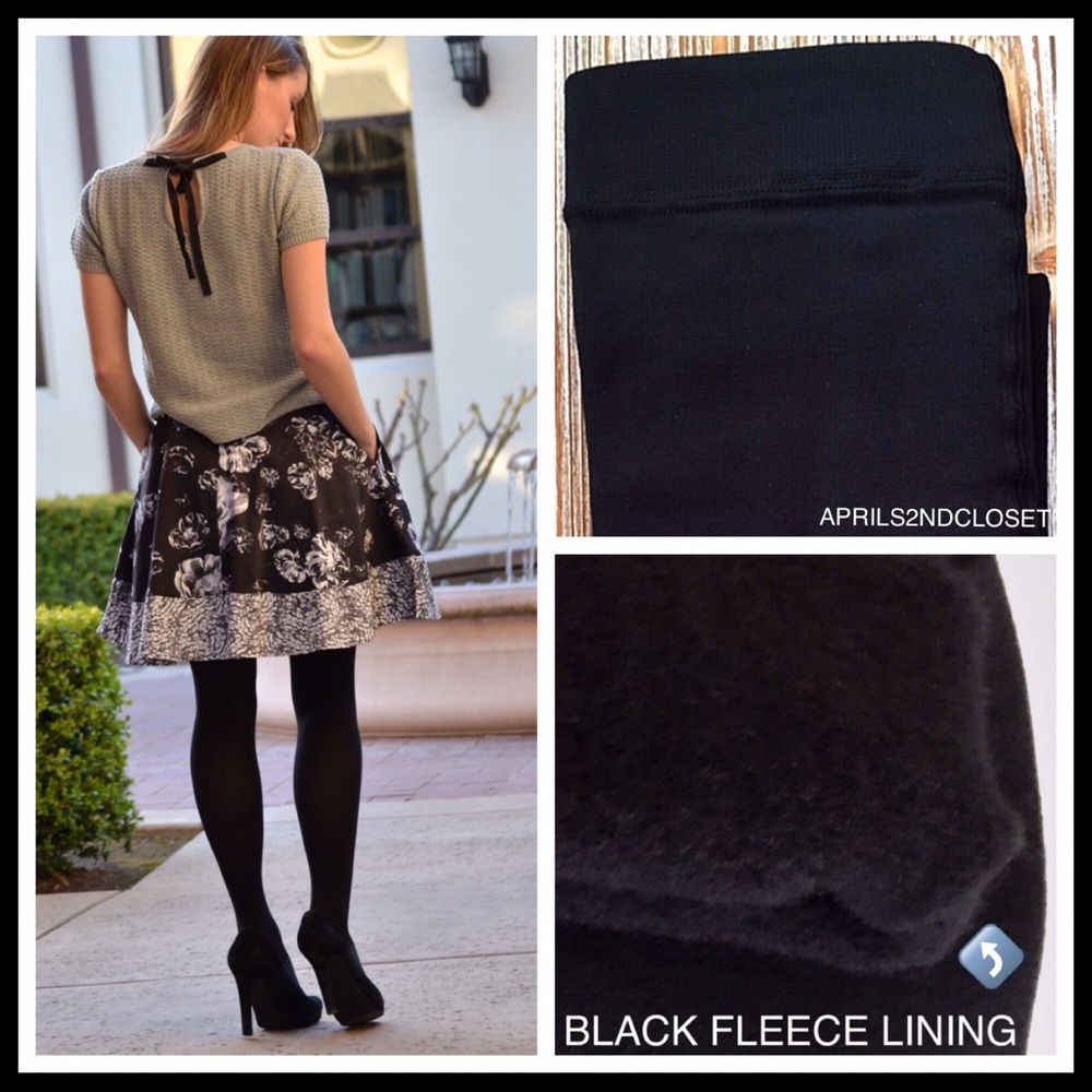 BLACK FLEECE LINED TIGHTS - Picture 6 of 8